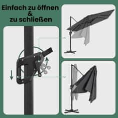 Songmics Vrtni suncobran 290x290 cm Sivi