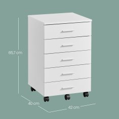 Songmics Mobilni ormarić za arhiviranje 40x42x65.7 cm Bijeli