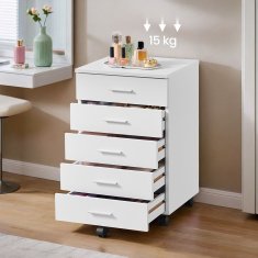 Songmics Mobilni ormarić za arhiviranje 40x42x65.7 cm Bijeli