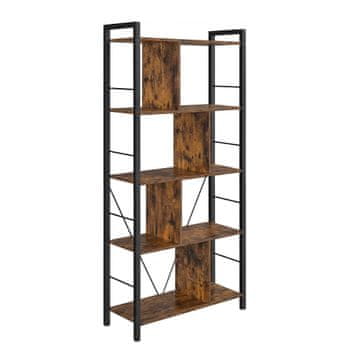 Songmics Knjigovodstveni regal 5 polica 30x74x150 cm smeđi