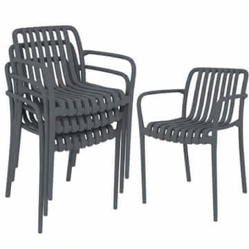 Homestar Set vrtnih stolica 4 komada 55x58,5x81,5 cm tamnosiva