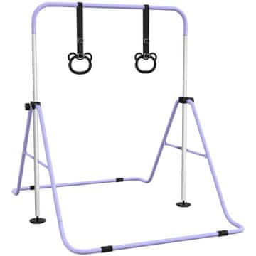 Homestar Gimnastička šipka s prstenovima 148x105x88-128 cm ružičasta