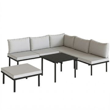 Homestar Vrtni lounge set 6 komada 234x176x64 cm svijetlo siva
