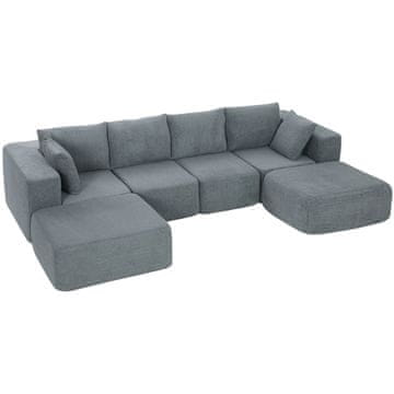 Homestar Kutna modularna sofa u obliku slova U 294x165x70 cm tamnosiva