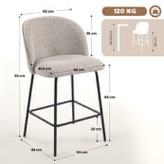 Homestar Set 2 barske stolice 50x55x93 cm siva
