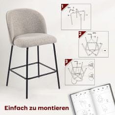 Homestar Set 2 barske stolice 50x55x93 cm siva