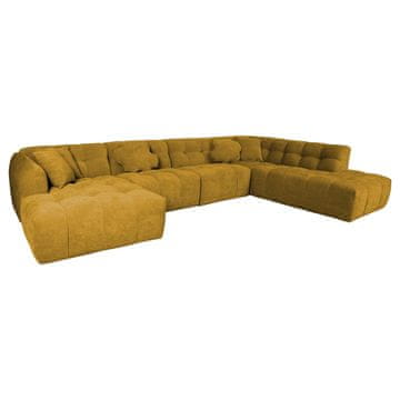 Homestar Ugaona sofa FORTE u obliku slova U smeđe-žuta