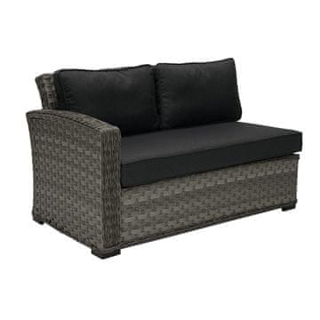 Homestar Modularna sofa GENEVA dvosjed s lijevim naslonom, siva