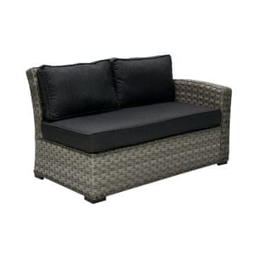 Homestar Modularna sofa GENEVA dvosjed s desnim naslonom, siva