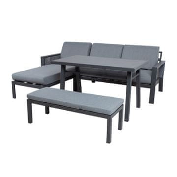 Homestar Vrtni namještaj set DELGADO kutna sofa, stol i klupa