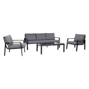 Homestar Vrtni namještaj set LONA stol, sofa i 2 stolice, sivo crni