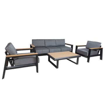 Homestar Vrtni namještaj FELINO set stol, sofa i 2 stolice crni