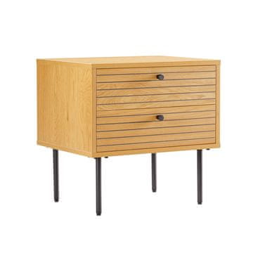 Homestar Noćni ormarić LINE 2 ladice 50x40x50 cm hrastova kora