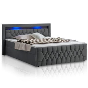 Homestar Box spring krevet Leona 200x140 cm Siva