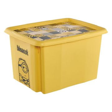 keeeper karolina "minions mosaic" žuta složiva kutija s poklopcem 30 l