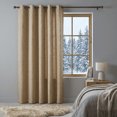Nikcorp Jemidi Elfie poluprozirna lanena zavjesa s ušicama, 140x245 cm, bež, 100% poliester, elegantan dizajn, polu-zatamnjujuća, brza montaža, jednostavno održavanje, za dnevnu i spavaću sobu