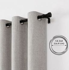 Nikcorp Joydeco Zavjese za zamračivanje s toplinskom izolacijom, 2 komada, 117 x 137 cm, efekt lana, 100% blokada svjetlosti, ušteda energije, metalne ušice, sive