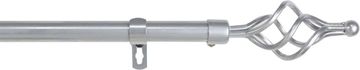 Nikcorp Teleskopski vijenac za zavjese od kovanog željeza, podesivi 120-210 cm, promjer 16-19 mm, siva boja, univerzalni dodatak za prozore, lagane i srednje teške zavjese, uključen set za montažu