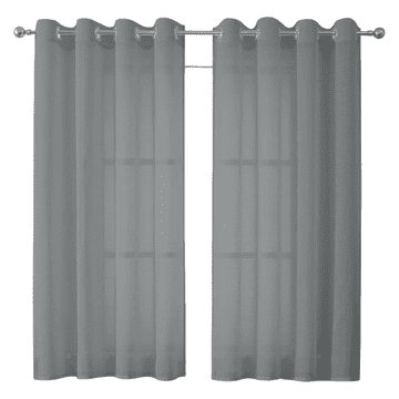 Nikcorp Prozirne lanene zavjese set 2 komada sive 140x225 cm, elegantne i izdržljive, s lanenim efektom, 8 metalnih ušica promjera 4 cm, za dnevni boravak i spavaću sobu, lako održavanje, perivo do 30°C