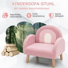 Northix Dječja fotelja za malu djecu Dječja sofa tapecirana s naslonom roze boje