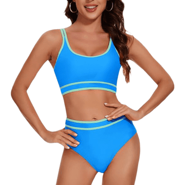 Nikcorp Ženski dvodijelni kupaći kostim bikini, modelirajući push-up, plavi, veličina M, sportska elegancija, active beachwear, brzosušeći, otporan na klor i UV zračenje, za plažu i bazen