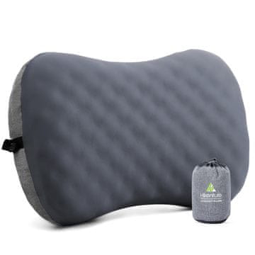 Nikcorp Naduvljiva turistička podloga s pjenom, marke Turystyczna, sivi TPU, ergonomska, kompaktna 10x15 cm, 200 g, periva navlaka, ventil za brzo napuhavanje, idealna za kampiranje i putovanja, uključena
