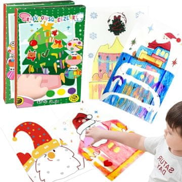 Nikcorp Set za grebanje 70 komada Crni Božićni DIY, 40 božićnih listova, 28 strugača, 24 akvarel bojice, debeli papir, dvostrani format razglednice, kreativna zabava, izrada čestitki, ručni rad