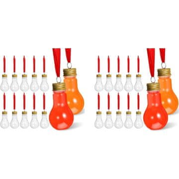 Nikcorp Set 50 Prozirnih Ukrasa za Punjenje, DIY Božićno Drvce, Akrilne Kuglice 8.2 cm, Sadržaj Vidljiv, Sadrži Zlatne Vješalice i Crvene Konope, Idealan za Poklone i Dekoracije