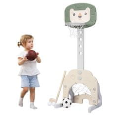 Northix 3-u-1 set košarkaških koševa, koš za malu djecu s podesivom visinom, set za košarku, nogomet i golf, zeleno + bijelo