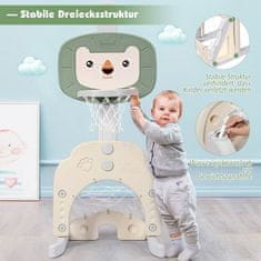 Northix 3-u-1 set košarkaških koševa, koš za malu djecu s podesivom visinom, set za košarku, nogomet i golf, zeleno + bijelo