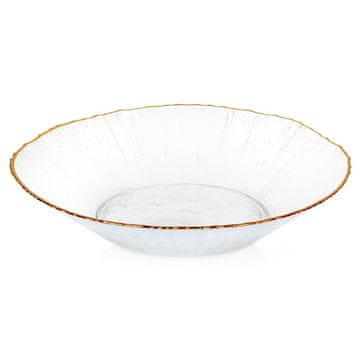Northix Staklena zdjela za salatu zlatna 20,5 cm, 500 ml