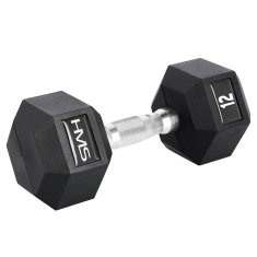 Northix Šesterokutna bučica 12 kg - obložena gumom, dizajn protiv kotrljanja
