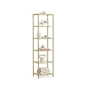 Songmics Polica s 5 razina 30x40x177.3 cm Zlatna