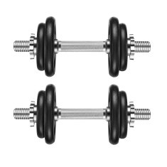Songmics Set bučica 2 u 1 s povezivom šipkom 2x10 kg crni