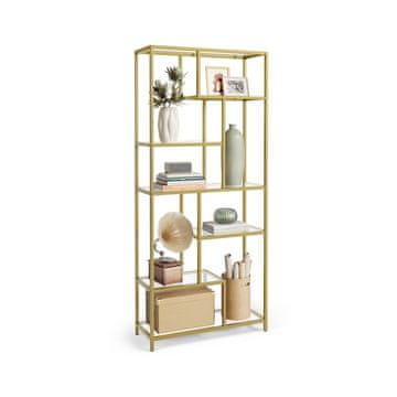Songmics Knjigovodstveni regal 6 polica 30x80x180 cm Zlatni