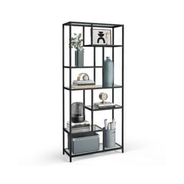 Songmics Knjigovodstveni regal 6 polica 30x80x180 cm Crni