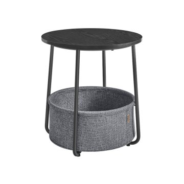 Songmics Bočni stol okrugli 45x50 cm bijela bež