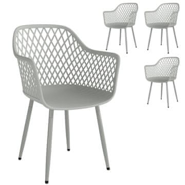 Homestar Set vrtnih stolica 4 komada 56x51x84 cm siva