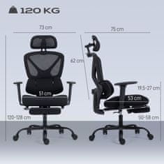 Homestar Uredska stolica ergonomska 73x75x120-128 cm Crna