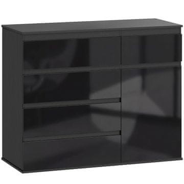 Homestar Komoda 100x40x80 cm Crna, Materijal: iverica MDF