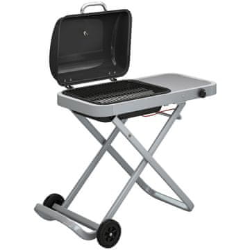 Homestar Plinski roštilj prijenosni 1 plamenik s preklopnim kolicima i termometrom 109x55x89 cm crni