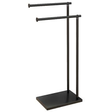 Homestar Samostojeći držač za ručnike s 2 šipke 35,5x20x78 cm Crni