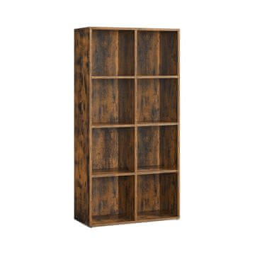 Songmics Knjigovnica 8 Pregrada 30x65.5x129.5 cm Smeđa