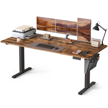 Songmics Električni stol podesive visine 180x80 cm vintage smeđi
