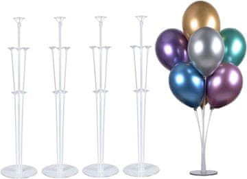 Nikcorp Set stalaka za balone 71 cm, univerzalna dekoracija za zabave, vjenčanja, rođendane, prozirna plastika, akrilna baza, višekratna upotreba, jednostavno sastavljanje, stabilna konstrukcija