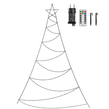 Nikcorp Božićna LED Svjetla s Daljinskim Upravljačem, Toplo Bijelo Svjetlo, Vodootporna IP67, 166 LED, 2x4.2m Nizovi, 30cm Zvijezda, 5m Kabel, 8 Načina