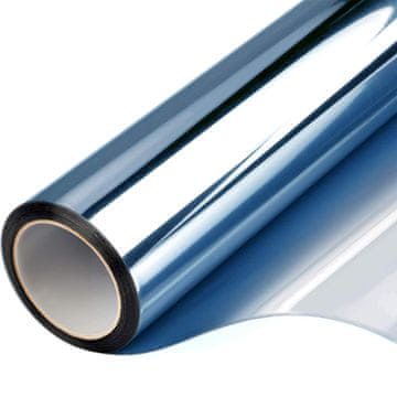 Nikcorp Termoizolacijska UV folija za prozore i staklene površine, plavo-srebrna, efekt jednosmjernog ogledala, 90x1000 cm, samoljepljiva, štiti od sunca i topline, blokira UV zrake, za dom i urede