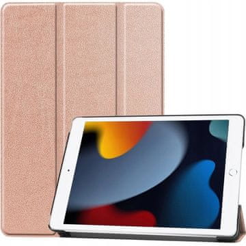 Nikcorp Futrola za iPad Mini 6 8,3" ružičasto-zlatna, robusna, s držačem za olovku, funkcija buđenja/uspavljivanja, Stand funkcija 65°/30°, ojačani kutovi, lagana, od polikarbonata, mikrofibre i umjetne kože