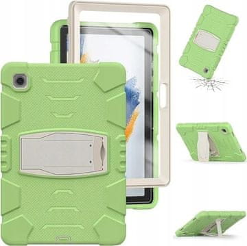 Nikcorp Maska za Samsung Galaxy Tab A8 10,5" Oklopna s Postoljem, Zelena, Silikon i Plastika, 3-dijelna Konstrukcija, Otporna na Padove i Udare, Potpuni Pristup Priključcima, Idealna za Djecu i Gledanje