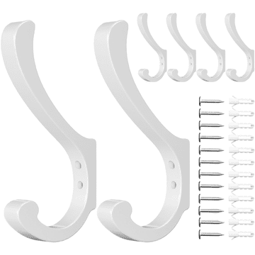 Nikcorp Zidna vješalica kuka za odjeću Jockcaras, set 6 kom, nehrđajući čelik, bijela, 13.8 cm, za predsoblje, kupaonicu, spavaću sobu, garderobu, kuhinju, ušteda prostora, moderan dizajn, otporna na vlagu
